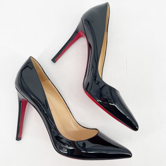 Christian Louboutin Pigalle Black Patent Leather Pointed Toe Heels Pumps EU 41 - Picture 4 of 12